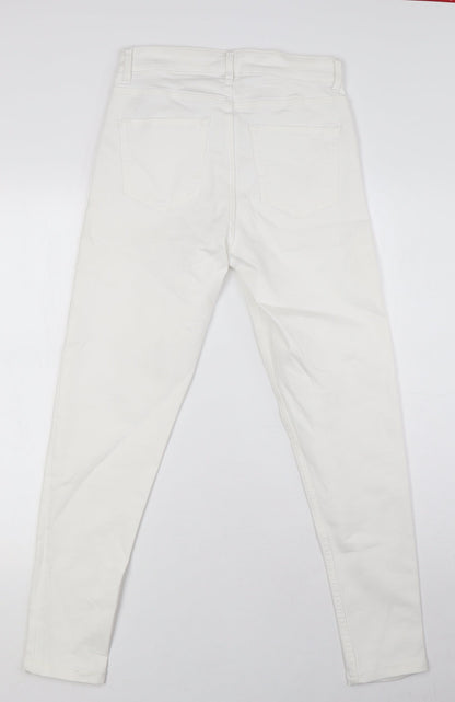 Womens UK Size 8 Marks and Spencer Regular Fit Skinny White Jeans