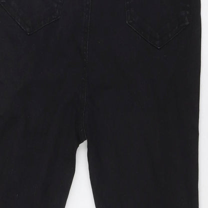 Boohoo Womens Black Cotton Skinny Jeans Size 16 L28 in Regular Zip