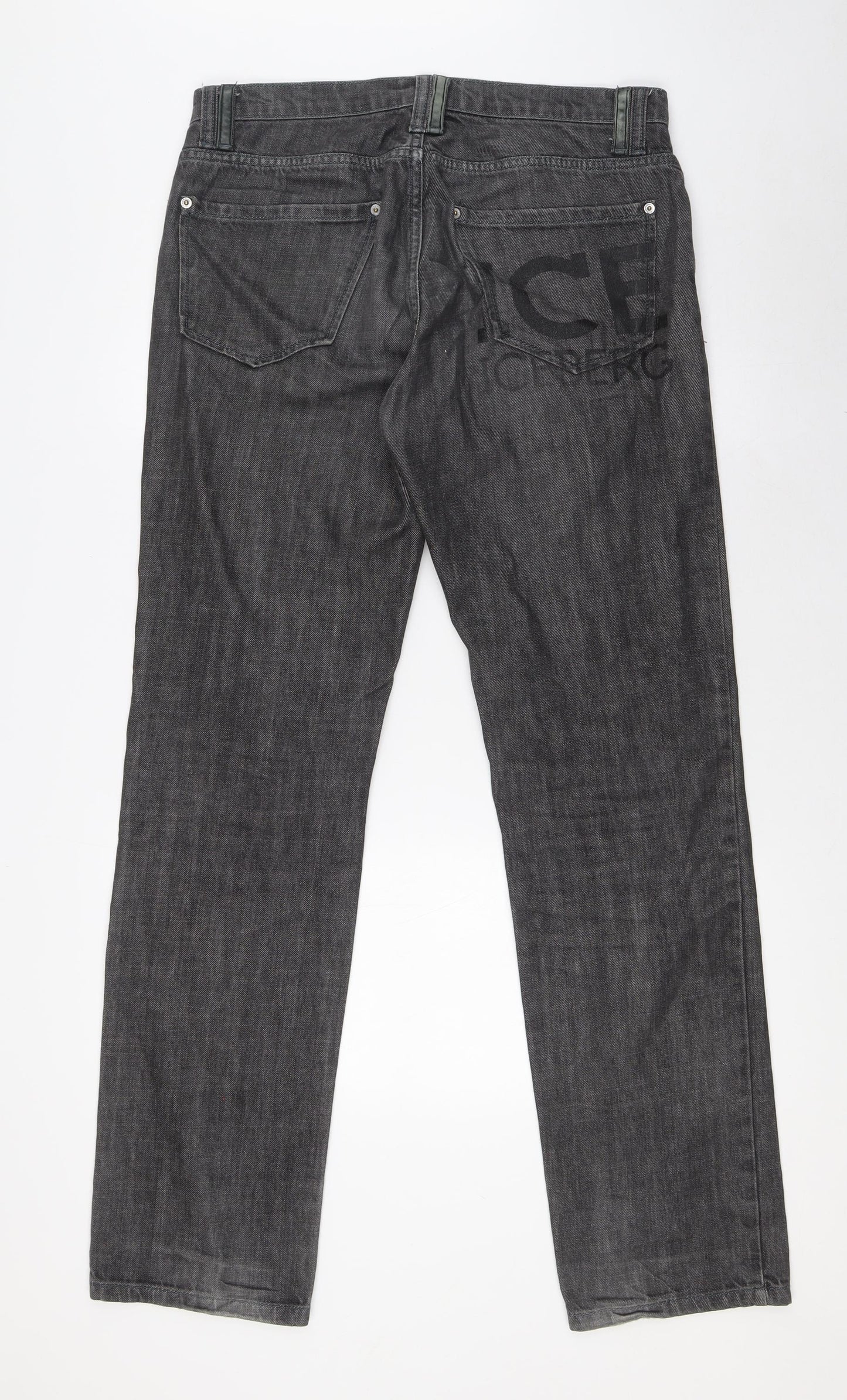 Gilmar Mens Black Cotton Straight Jeans Size 32 in L34 in Regular Button
