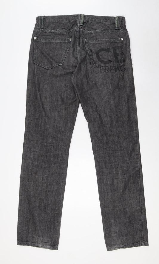 Gilmar Mens Black Cotton Straight Jeans Size 32 in L34 in Regular Button