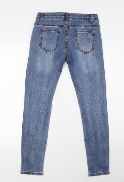 Jeans Signature Womens Blue Cotton Skinny Jeans Size 28 in L27 in Regular Zip - Pearls