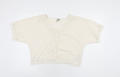 Womens UK Size 8 ASOS White Cropped Blouse