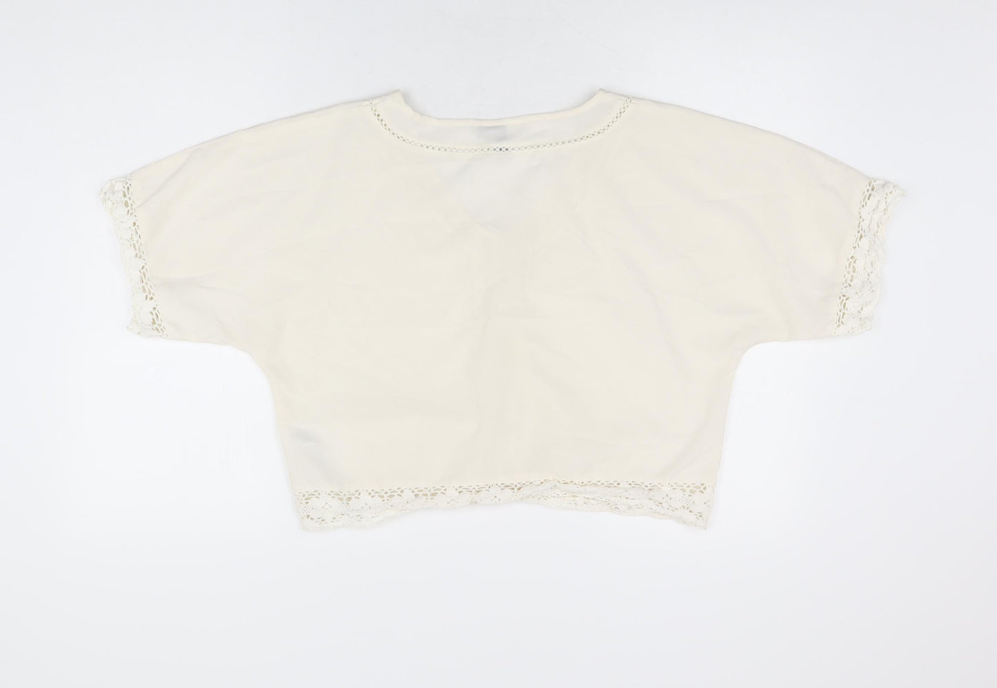 Womens UK Size 8 ASOS White Cropped Blouse