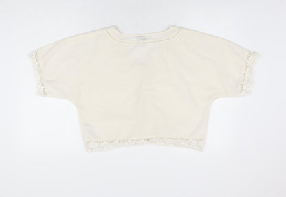 Womens UK Size 8 ASOS White Cropped Blouse
