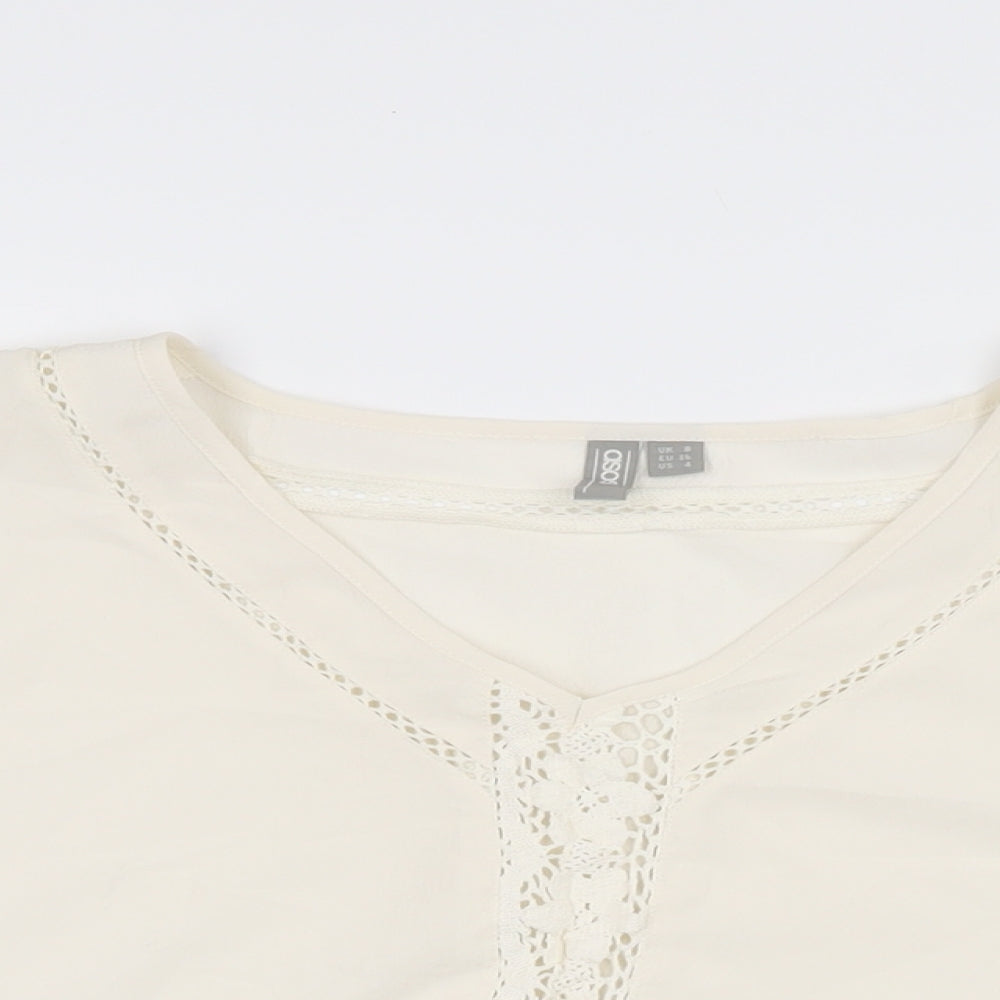 Womens UK Size 8 ASOS White Cropped Blouse