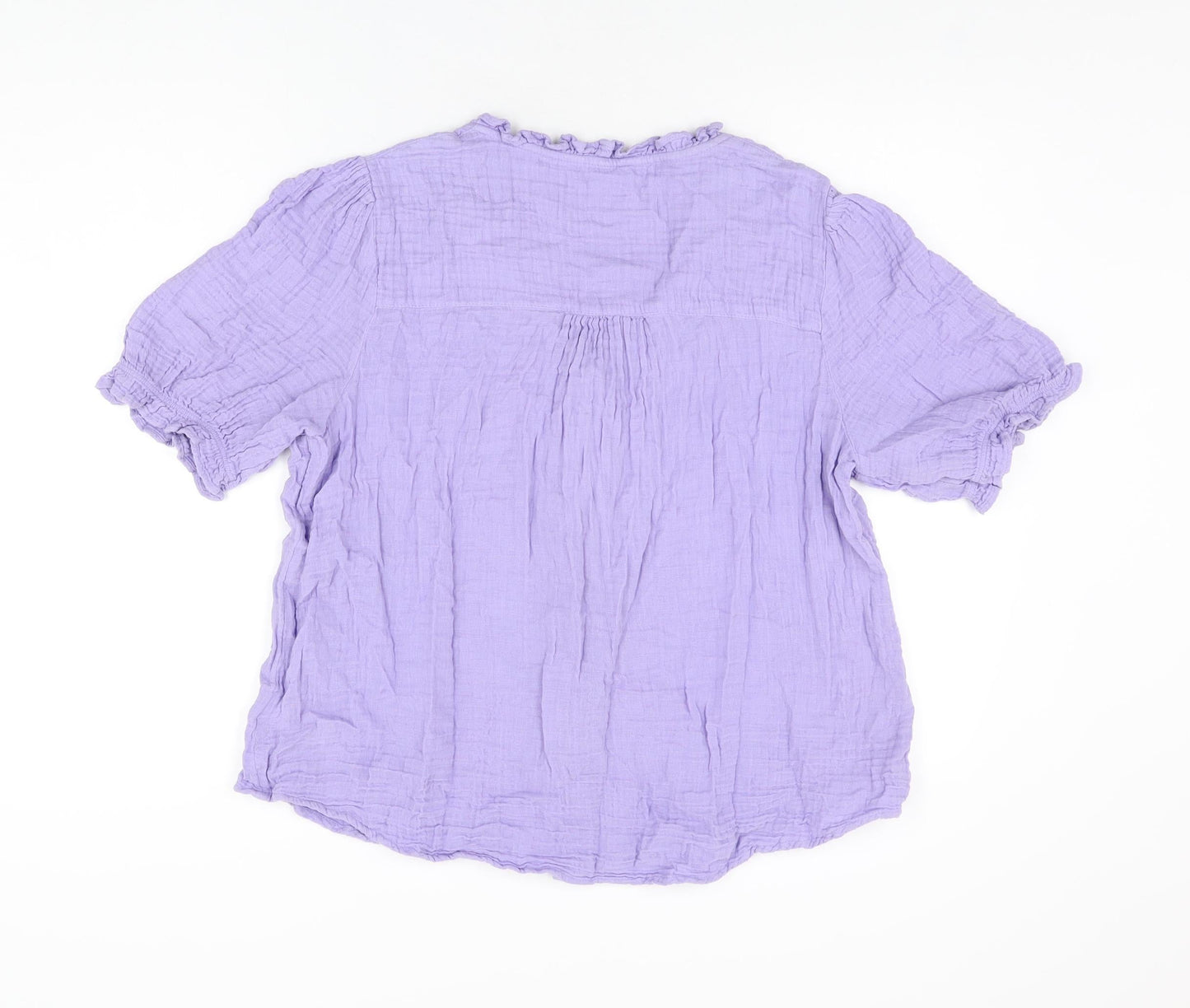Womens UK Size 14 Per Una Purple Basic Button-Up