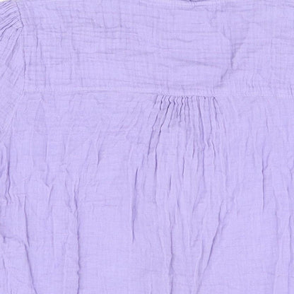 Womens UK Size 14 Per Una Purple Basic Button-Up