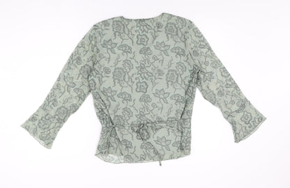 Womens UK Size S OFF Shoot Green Basic Blouse