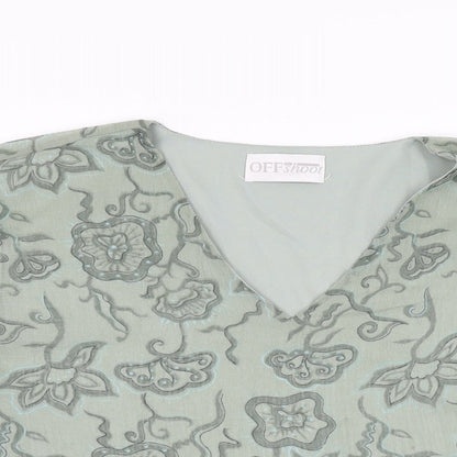 Womens UK Size S OFF Shoot Green Basic Blouse