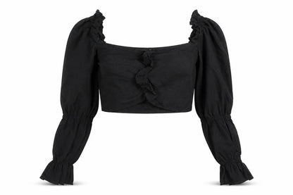 Womens UK Size 10 PRETTYLITTLETHING Black Cropped T-Shirt