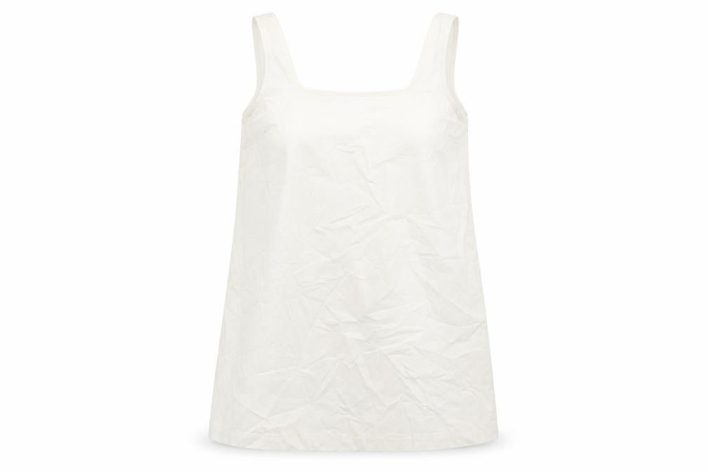 ASOS Womens Ivory Cotton Shift Size 16 Square Neck Zip
