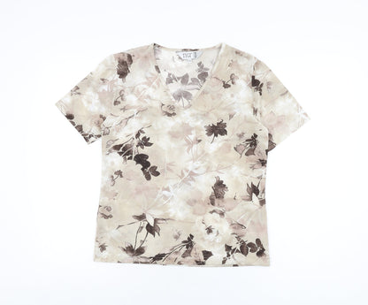 Womens UK Size 10 TIGI Beige Basic T-Shirt