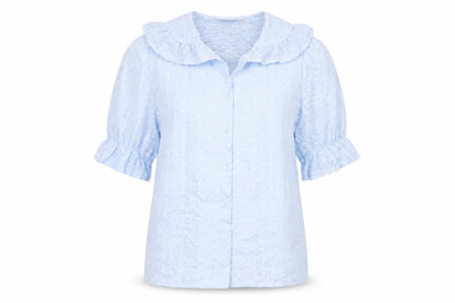 Eifini Womens Blue Polyester Basic Button-Up Size M Collared