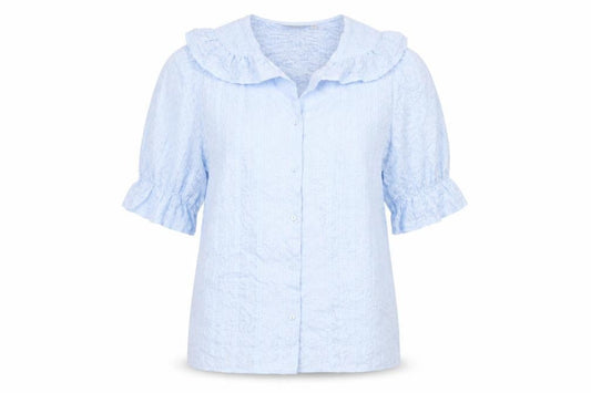 Eifini Womens Blue Polyester Basic Button-Up Size M Collared