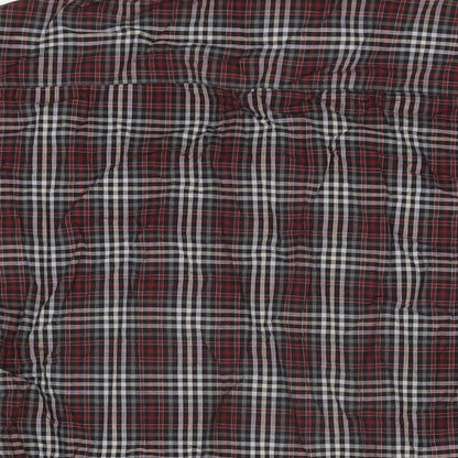 BHS Mens Red Plaid Cotton Button-Up Size M Collared Button