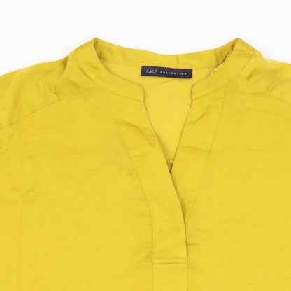 Womens UK Size 10 Marks and Spencer Yellow Basic Blouse