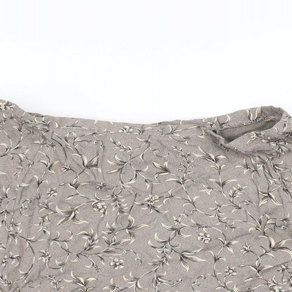DIANA Womens Brown Floral Acetate Mini Skirt Size 14 Zip