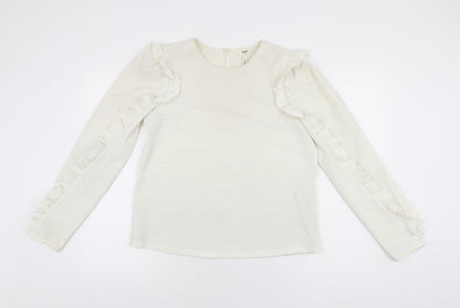 Womens UK Size M Object White Basic T-Shirt
