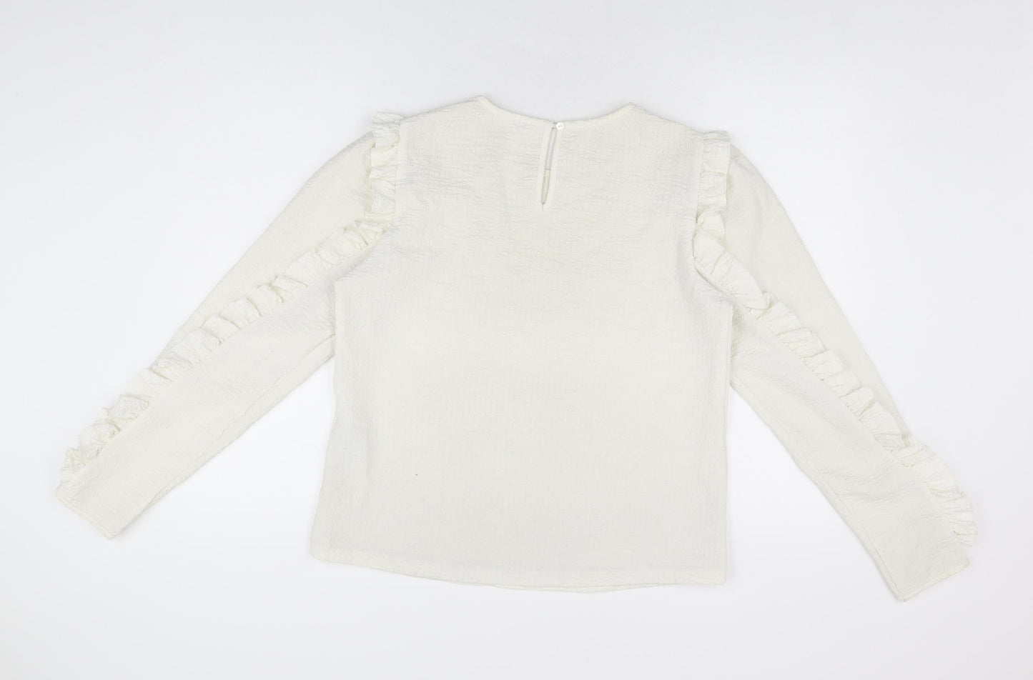 Womens UK Size M Object White Basic T-Shirt