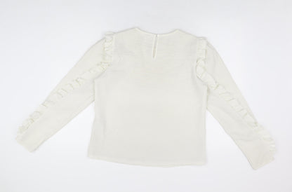 Womens UK Size M Object White Basic T-Shirt