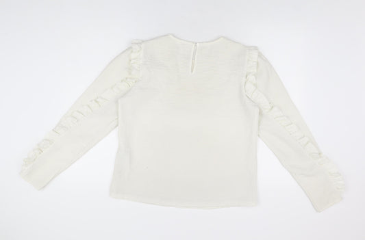 Womens UK Size M Object White Basic T-Shirt