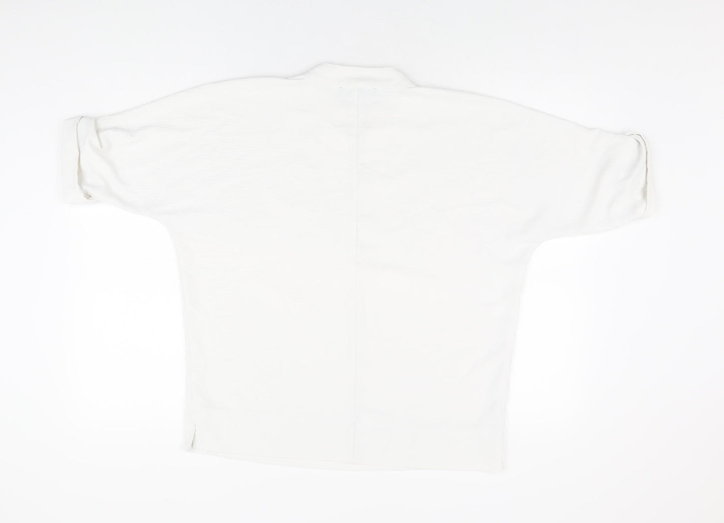 Joan Vass Womens White Polyester Basic Blouse Size S V-Neck