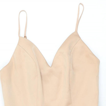 River Island Womens Pink Polyester Mini Size 12 V-Neck Zip