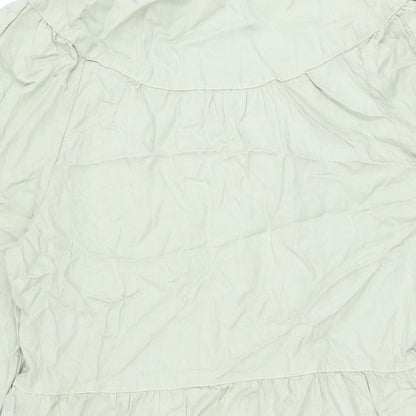 Marks and Spencer Womens Green Lyocell Shift Size 12 V-Neck Pullover