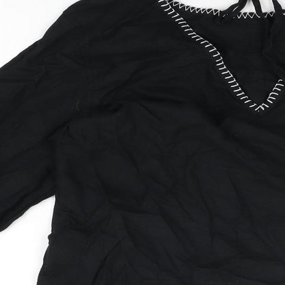 Womens UK Size 8 Marks and Spencer Black Basic T-Shirt