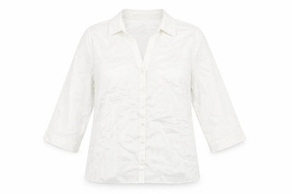Bonmarché Womens White Polyester Basic Button-Up Size 12 Collared