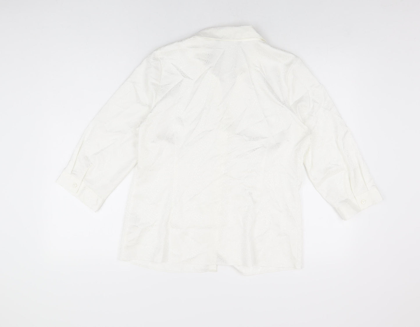 Womens UK Size 12 BM Collection White Basic Button-Up