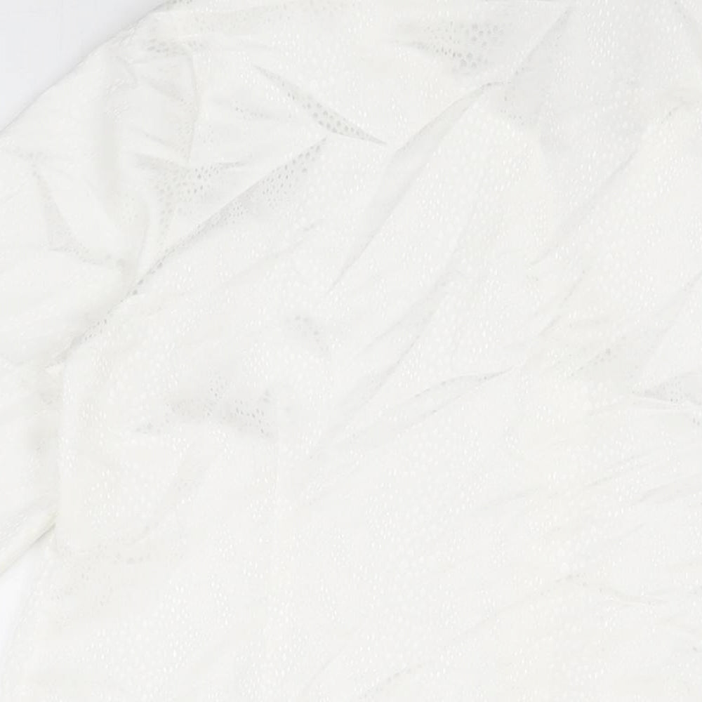 Womens UK Size 12 BM Collection White Basic Button-Up