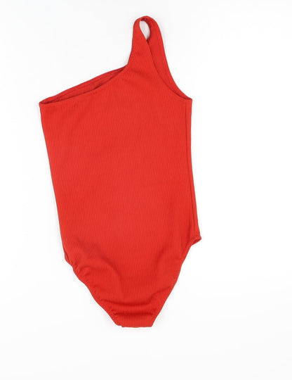 Miss Selfridge Womens Red Polyester Bodysuit One-Piece Size 6 Snap