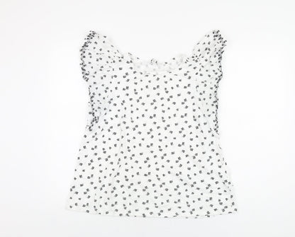 Womens UK Size 14 Marks and Spencer White Basic T-Shirt