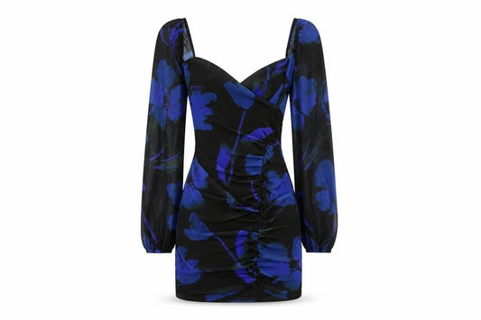 ASOS Womens Black Floral Polyester Bodycon Size 6 Sweetheart Pullover