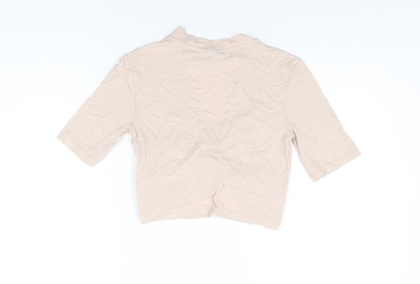 Womens UK Size 10 Topshop Pink Cropped T-Shirt