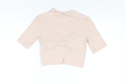 Womens UK Size 10 Topshop Pink Cropped T-Shirt