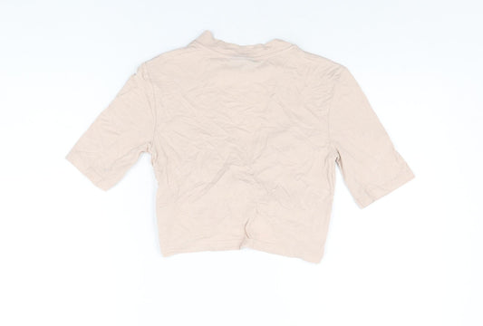 Womens UK Size 10 Topshop Pink Cropped T-Shirt