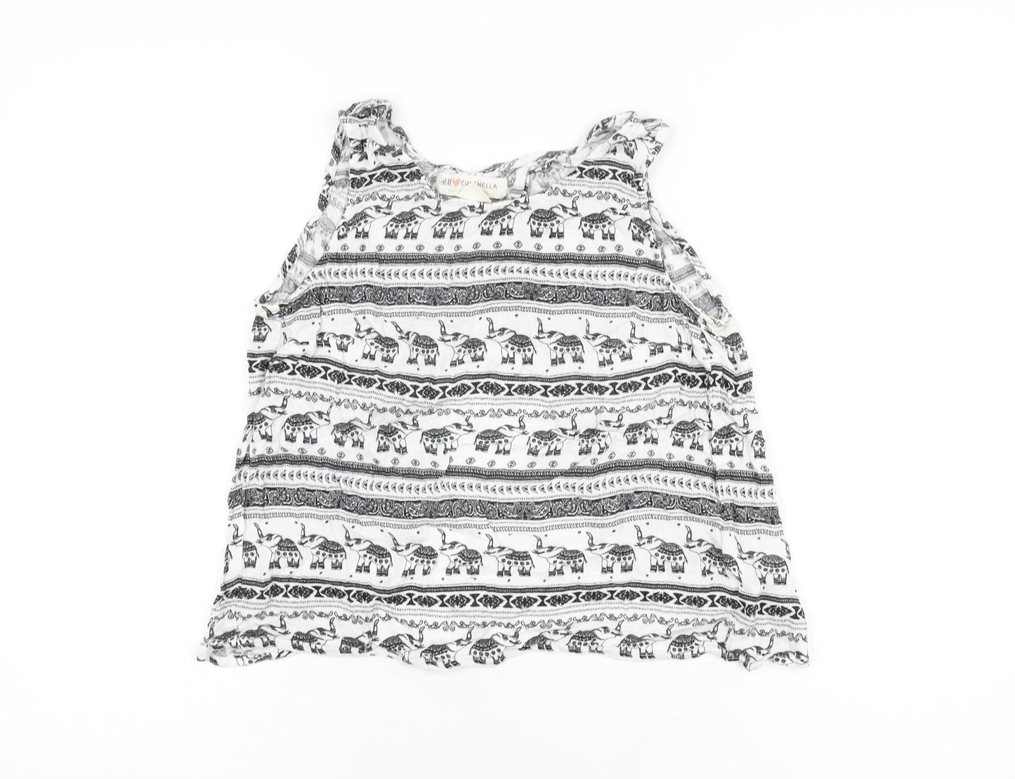 Womens UK Size 8 H&M White Cropped T-Shirt