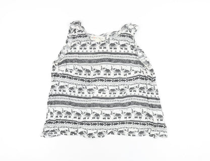 Womens UK Size 8 H&M White Cropped T-Shirt