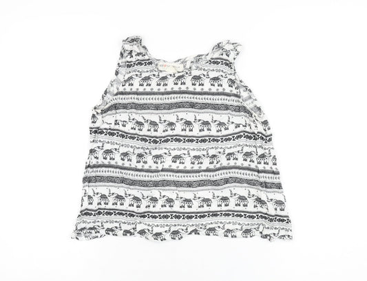 Womens UK Size 8 H&M White Cropped T-Shirt