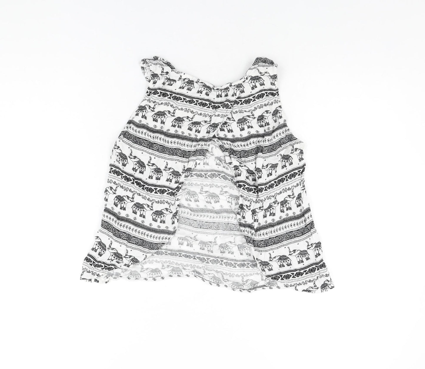 Womens UK Size 8 H&M White Cropped T-Shirt