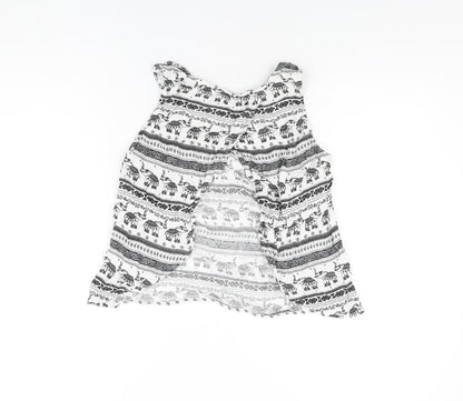 Womens UK Size 8 H&M White Cropped T-Shirt