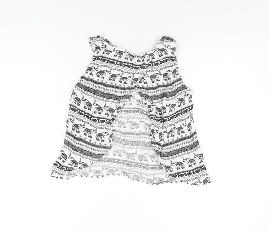 Womens UK Size 8 H&M White Cropped T-Shirt