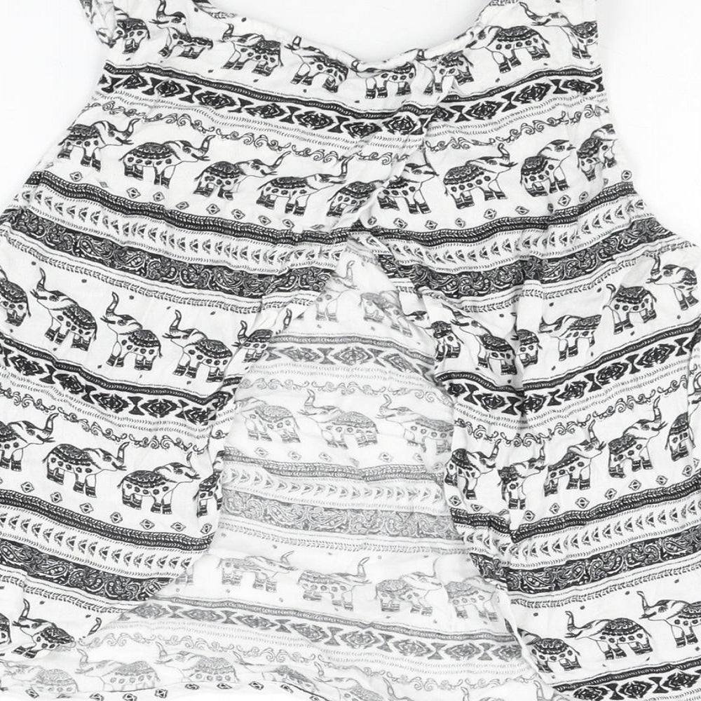 Womens UK Size 8 H&M White Cropped T-Shirt