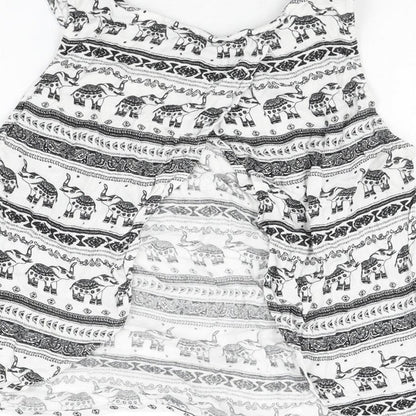 Womens UK Size 8 H&M White Cropped T-Shirt