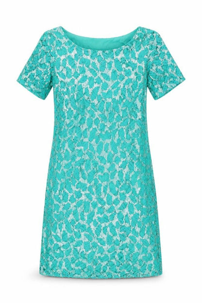 Monsoon Womens Blue Floral Cotton Shift Size 8 Round Neck Zip