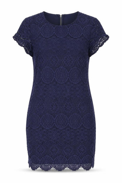 Laundry Womens Blue Floral Nylon Bodycon Size 10 Round Neck Zip