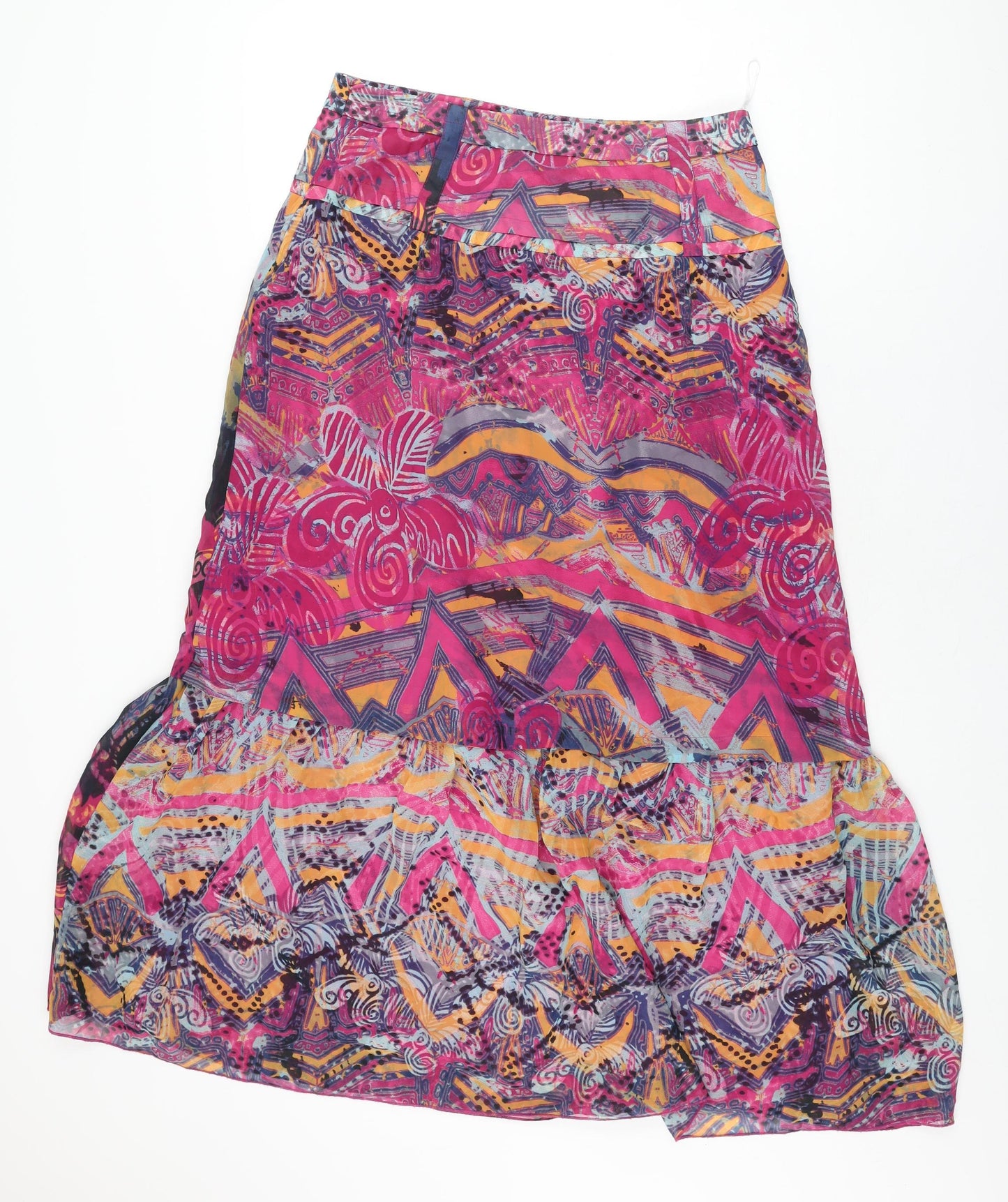 Betty Barclay Womens Multicoloured Geometric Polyester Swing Skirt Size 10 Zip