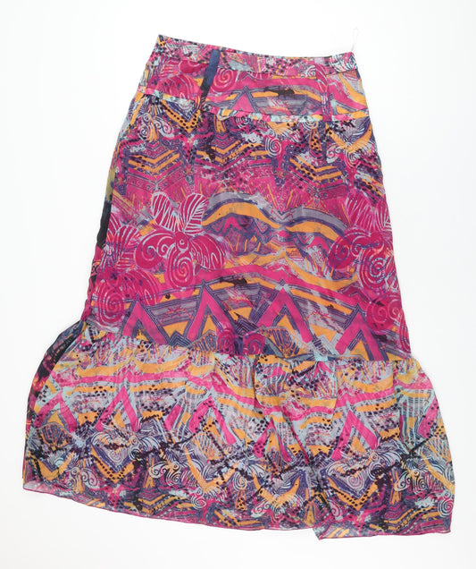 Betty Barclay Womens Multicoloured Geometric Polyester Swing Skirt Size 10 Zip